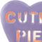 Miss Valentine Purple Ceramic Candy Heart Cutie Pie Nightlight